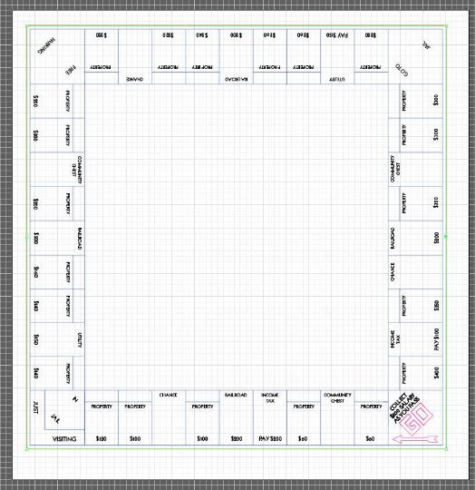 monopoly board template fillable digial image