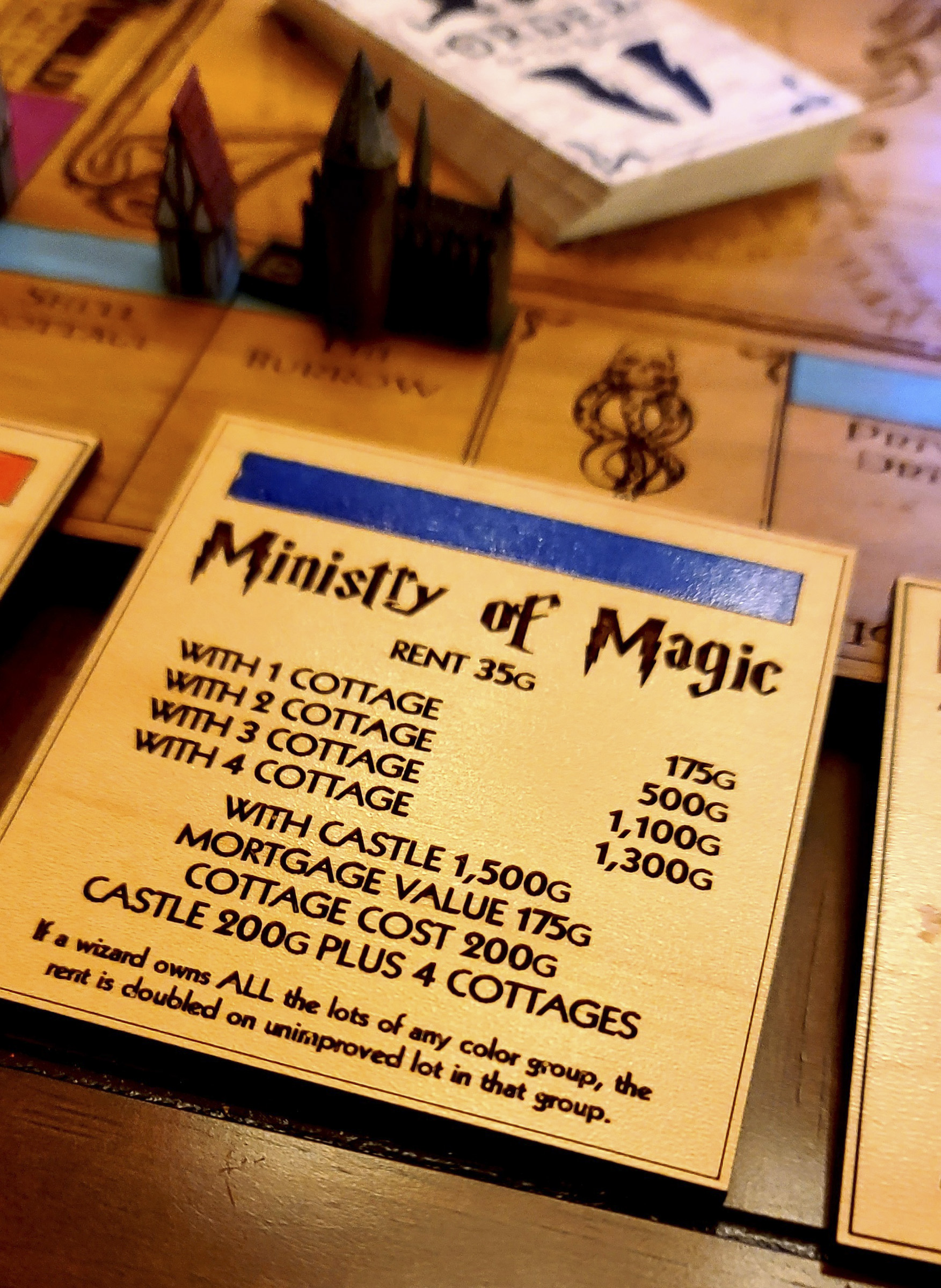 Harry Potter monopoly engraved in maple wood!! : r/harrypotter
