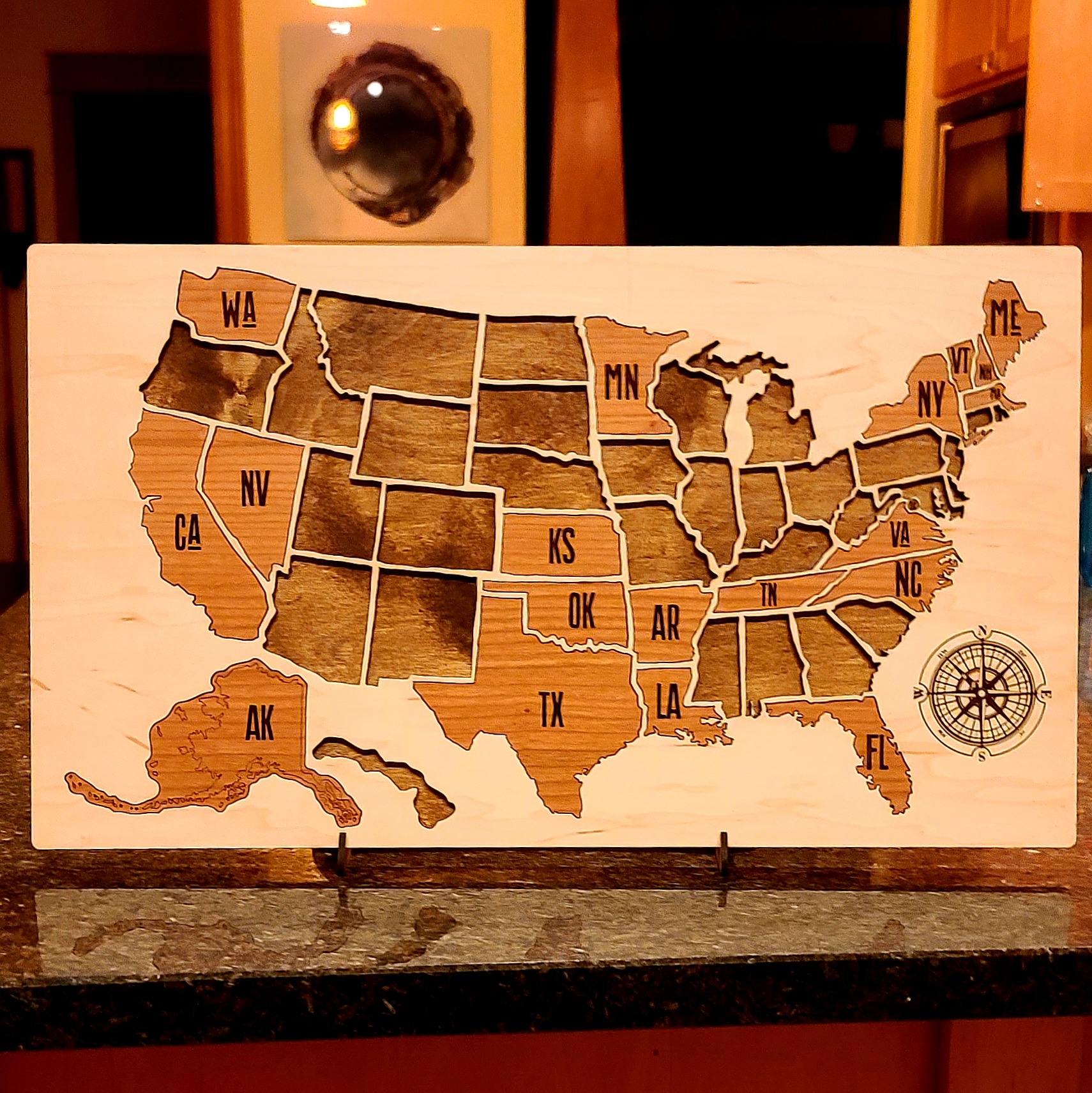 Wooden USA Map