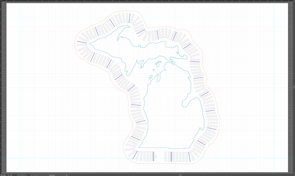 Michigan Pdf Frame Michigan Shaped 4 Player Cribbage Template – (Laser Ready Digital ...